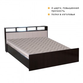 Кровать ТРОЯ 1200 Венге-Дуб бел. в Рубцовске - rubcovsk.katalogmebeli.com | фото