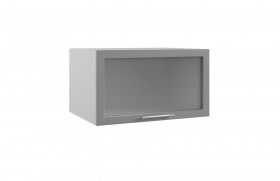 Квадро ГВПГС 800 шкаф верхний горизонтальный глубокий со стеклом высокий (Железо/корпус Серый) в Рубцовске - rubcovsk.katalogmebeli.com | фото