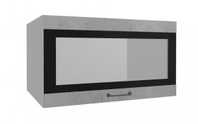 Лофт ВПГСФ 800 шкаф верхний горизонтальный со стеклом высокий с фотопечатью (Бетон светлый/корпус Серый) в Рубцовске - rubcovsk.katalogmebeli.com | фото