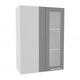 Лофт ВПУС 650 шкаф верхний угловой со стеклом высокий (Бетон светлый/корпус Серый) в Рубцовске - rubcovsk.katalogmebeli.com | фото