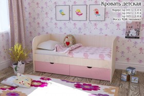 Мальвина Кровать детская 2 ящика 1.8 Розовыйй глянец в Рубцовске - rubcovsk.katalogmebeli.com | фото 1