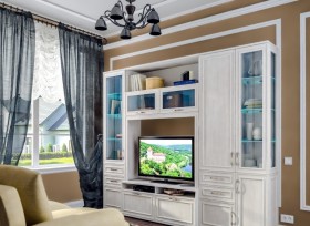 Модульная гостиная Флоренция (Дуб Сонома белый) в Рубцовске - rubcovsk.katalogmebeli.com | фото