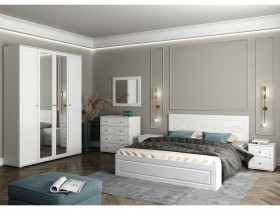 Модульная спальня Барселона (Белый/Белый глянец) в Рубцовске - rubcovsk.katalogmebeli.com | фото