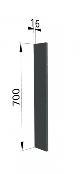 Панель торцевая ПТ 400 Квадро (для шкафа торцевого верхнего) Железо в Рубцовске - rubcovsk.katalogmebeli.com | фото