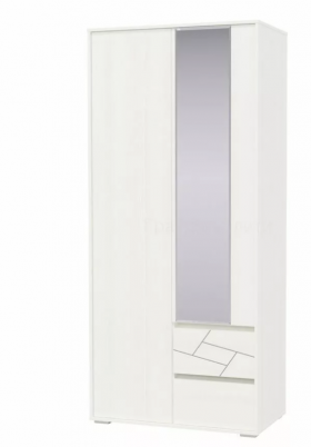 Шкаф 2-х дверный с ящиками Аделина 1000 Рамух белый в Рубцовске - rubcovsk.katalogmebeli.com | фото