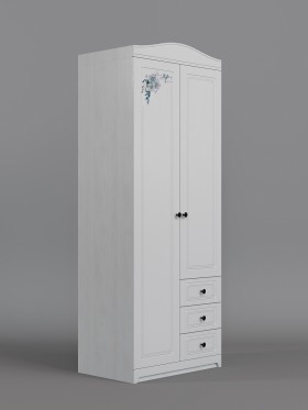Шкаф 2-х створчатый с ящиками Бэлла (Выбеленное дерево/Белый) в Рубцовске - rubcovsk.katalogmebeli.com | фото