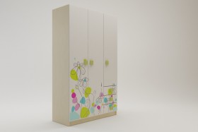 Шкаф 3-х створчатый с ящиками Флёр (Белый/корпус Клен) в Рубцовске - rubcovsk.katalogmebeli.com | фото