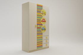 Шкаф 3-х створчатый с ящиками Клаксон (Бежевый/корпус Клен) в Рубцовске - rubcovsk.katalogmebeli.com | фото