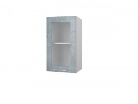 Шкаф 40 с витриной Лофт (Камень Оленна/Белый) в Рубцовске - rubcovsk.katalogmebeli.com | фото