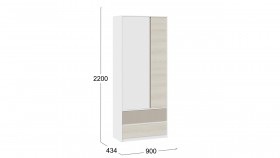 Шкаф для одежды комбинированный «Сканди» Дуб Гарден/Белый/Глиняный серый в Рубцовске - rubcovsk.katalogmebeli.com | фото 4