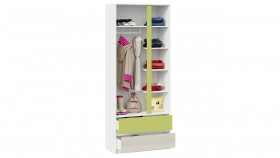 Шкаф для одежды комбинированный «Сканди» Дуб Гарден/Белый/Зеленый в Рубцовске - rubcovsk.katalogmebeli.com | фото 4