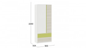 Шкаф для одежды комбинированный «Сканди» Дуб Гарден/Белый/Зеленый в Рубцовске - rubcovsk.katalogmebeli.com | фото 5