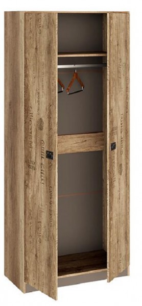 Шкаф для одежды «Пилигрим» (Дуб Каньон светлый, Фон серый) в Рубцовске - rubcovsk.katalogmebeli.com | фото 2