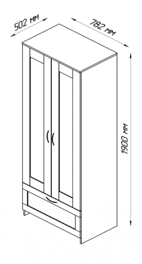 Шкаф двухдверный Сириус с 1 ящиком белый в Рубцовске - rubcovsk.katalogmebeli.com | фото 2
