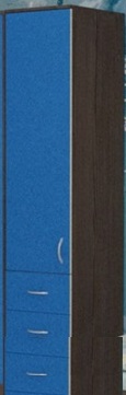 Шкаф-пенал №2 (закрытый) Бодего темный/Голубой в Рубцовске - rubcovsk.katalogmebeli.com | фото 1