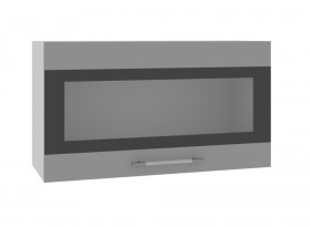 Скала ВПГСФ 800 Шкаф верхний горизонтальный со стеклом с фотопечатью высокий (Гранит Маус/корпус Серый) в Рубцовске - rubcovsk.katalogmebeli.com | фото