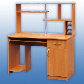 Компьютерный стол 1 с надстройкой (Венге/Дуб выбеленный) в Рубцовске - rubcovsk.katalogmebeli.com | фото 3