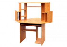 Угловой компьютерный стол (Вишня Оксфорд) в Рубцовске - rubcovsk.katalogmebeli.com | фото