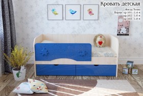 Техно Кровать детская 2 ящика 1.8 Синий глянец в Рубцовске - rubcovsk.katalogmebeli.com | фото