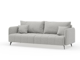 Валериан диван трёхместный прямой Светло-серый, ткань RICO FLEX 108 в Рубцовске - rubcovsk.katalogmebeli.com | фото